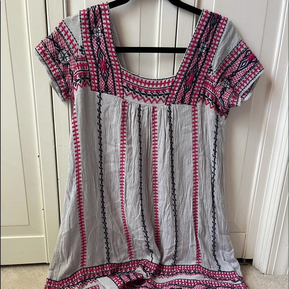 Anthropologie Maeve gray patterned dress size XS